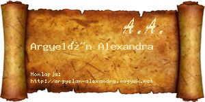 Argyelán Alexandra névjegykártya