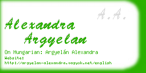 alexandra argyelan business card